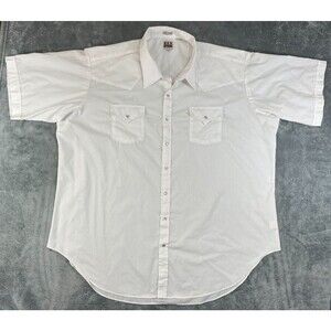 Ely Cattleman Cowboy Western Shirt Men's Size 20 Tall TALL MAN Pearl Snap White